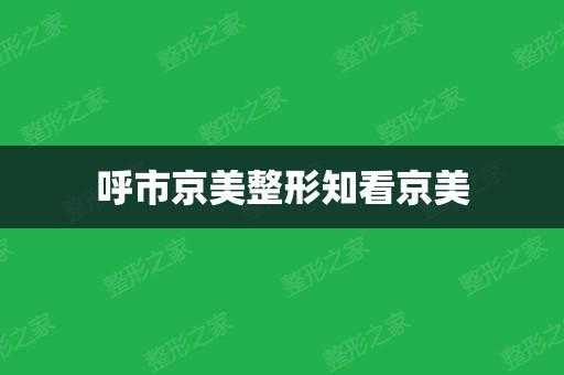 呼市京美招聘信息_呼和浩特市京美整形